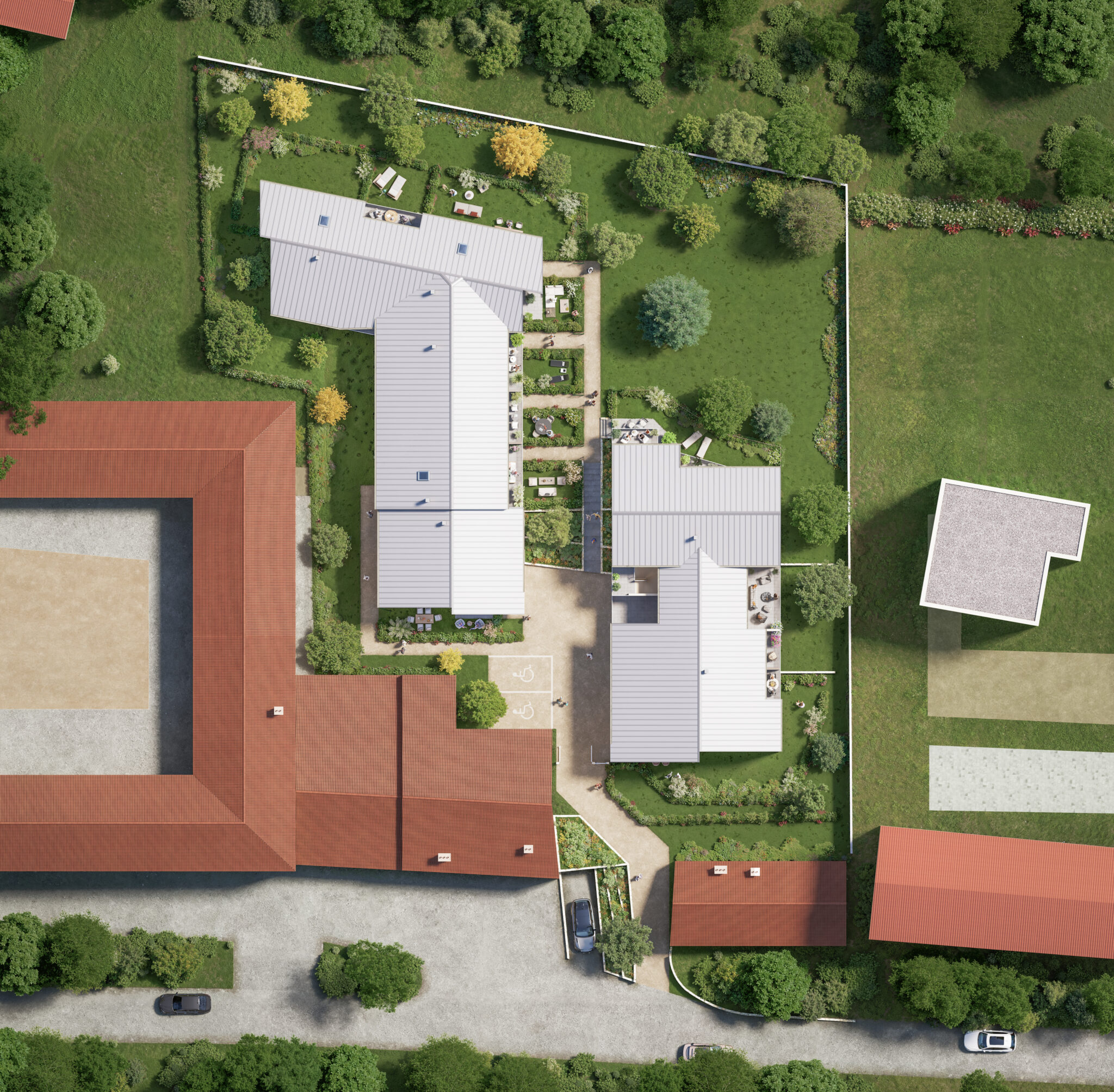 Plan masse du programme neuf Hameau de Montgay à Fontaines-sur-Saône.