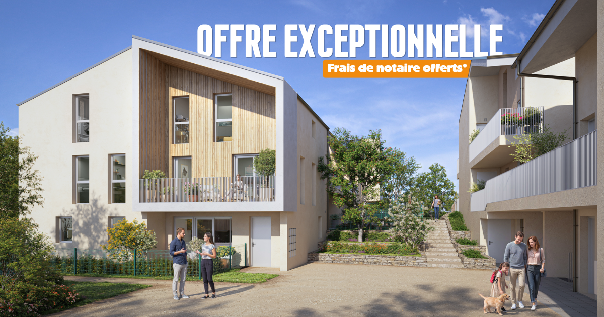 Perspective de la résidence à Fontaines sur Saone avec une remise exceptionnelle de frais de notaire offerts